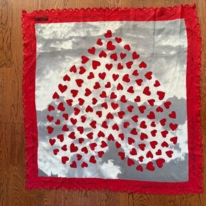 Red Heart Patterned Scarf
